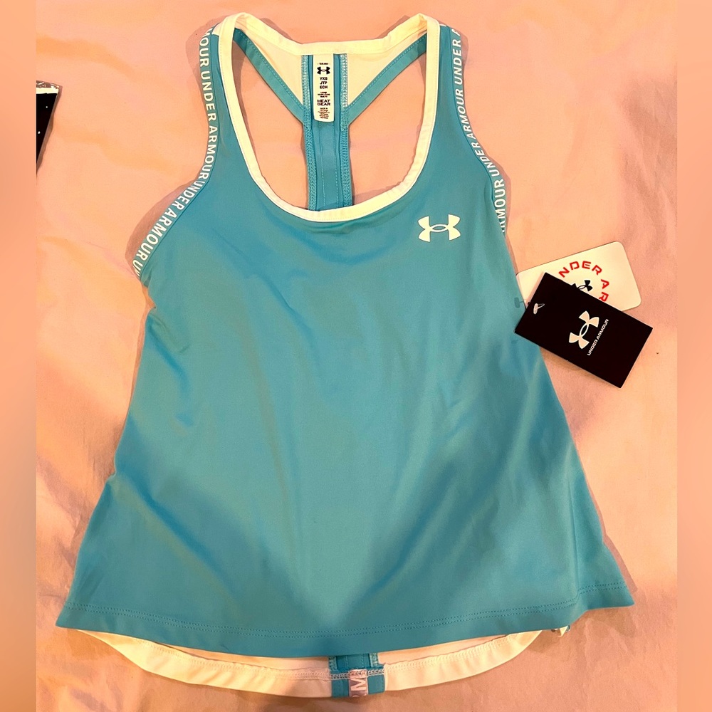 Under Armour girls light blue tank NWT, Youth XS
